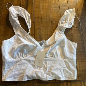 A New Day White Crop Top Size M NWT